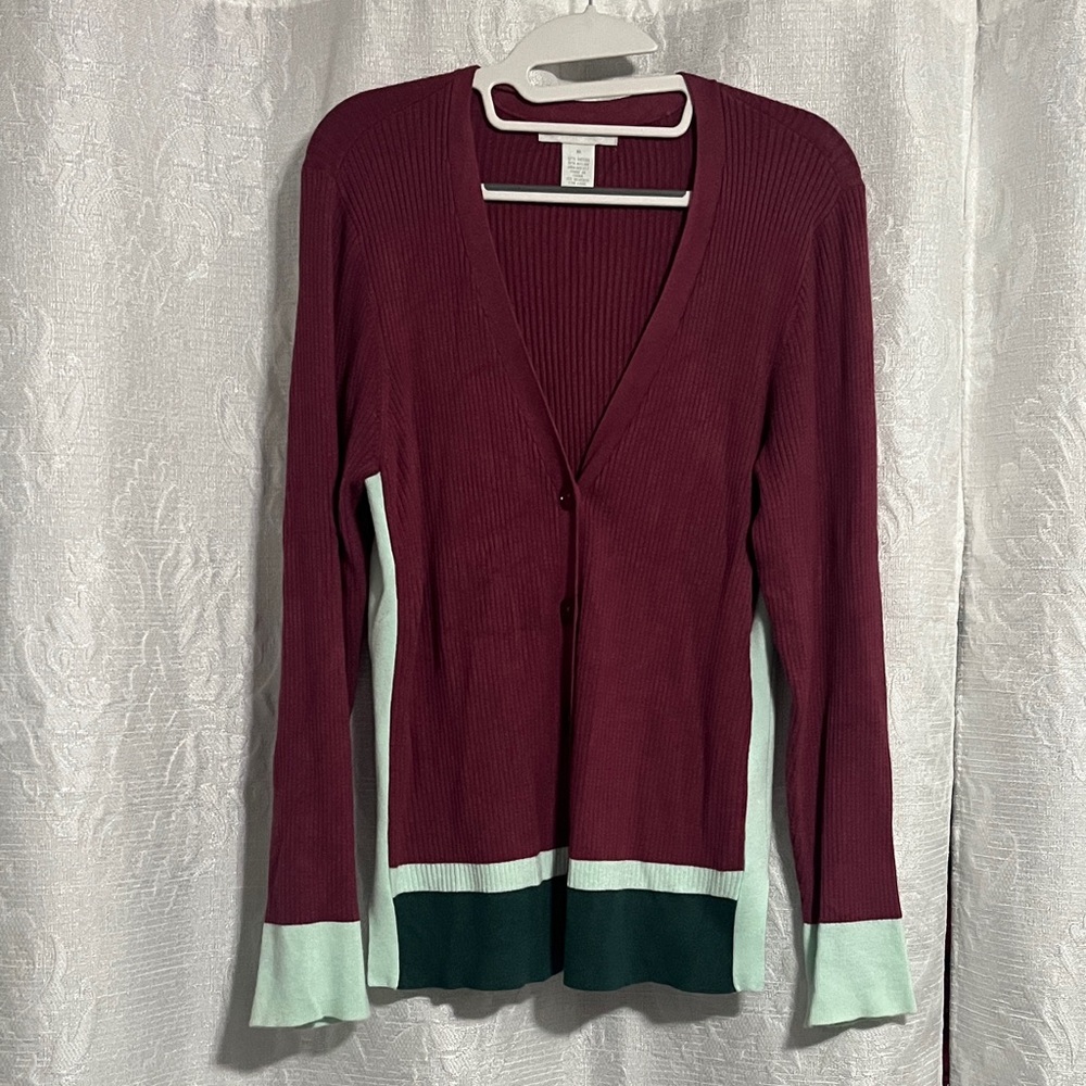 Design History Deep Red Ribbed Sweater